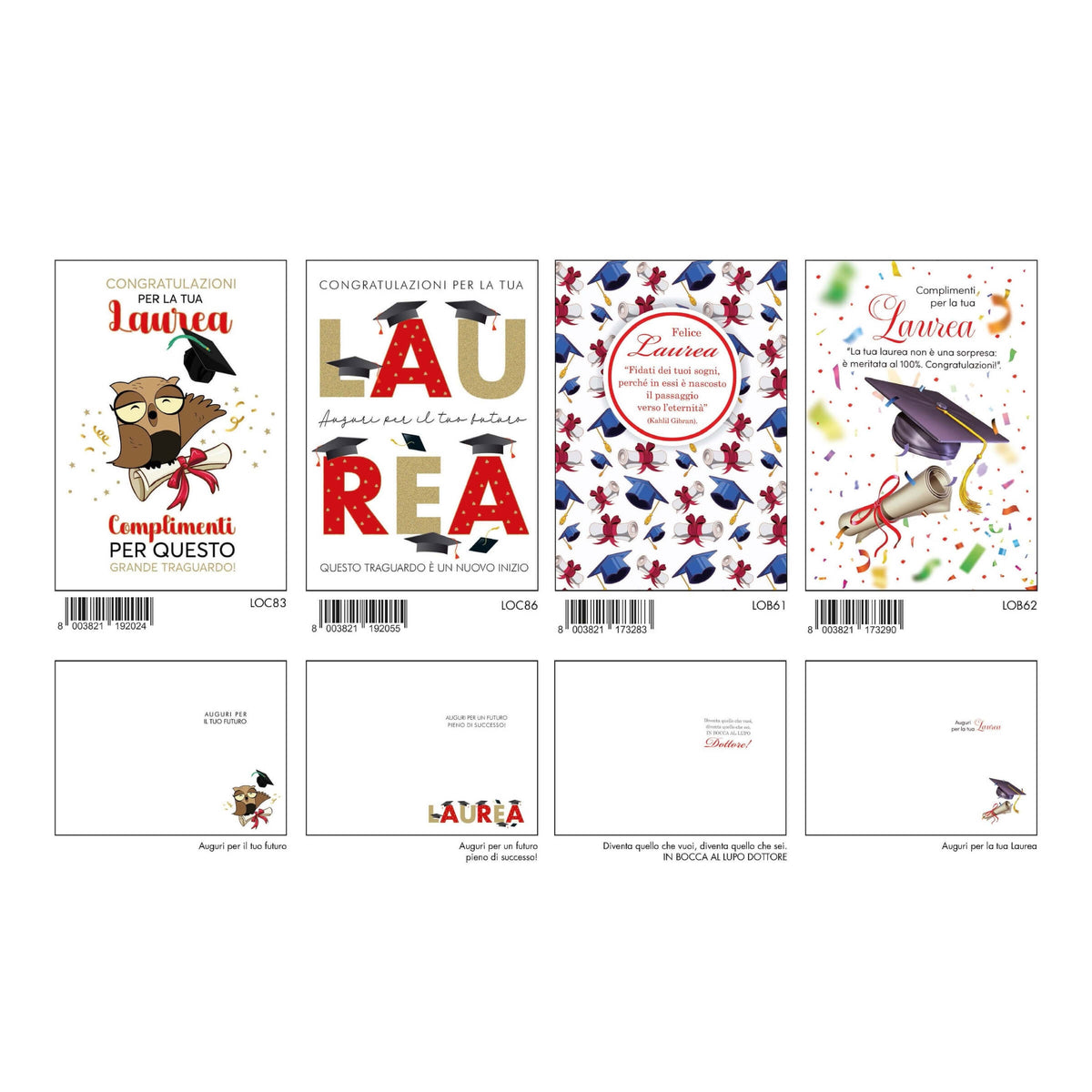 ALOD33 - BIGLIETTI LAUREA CON FOIL ORO (12PZ)