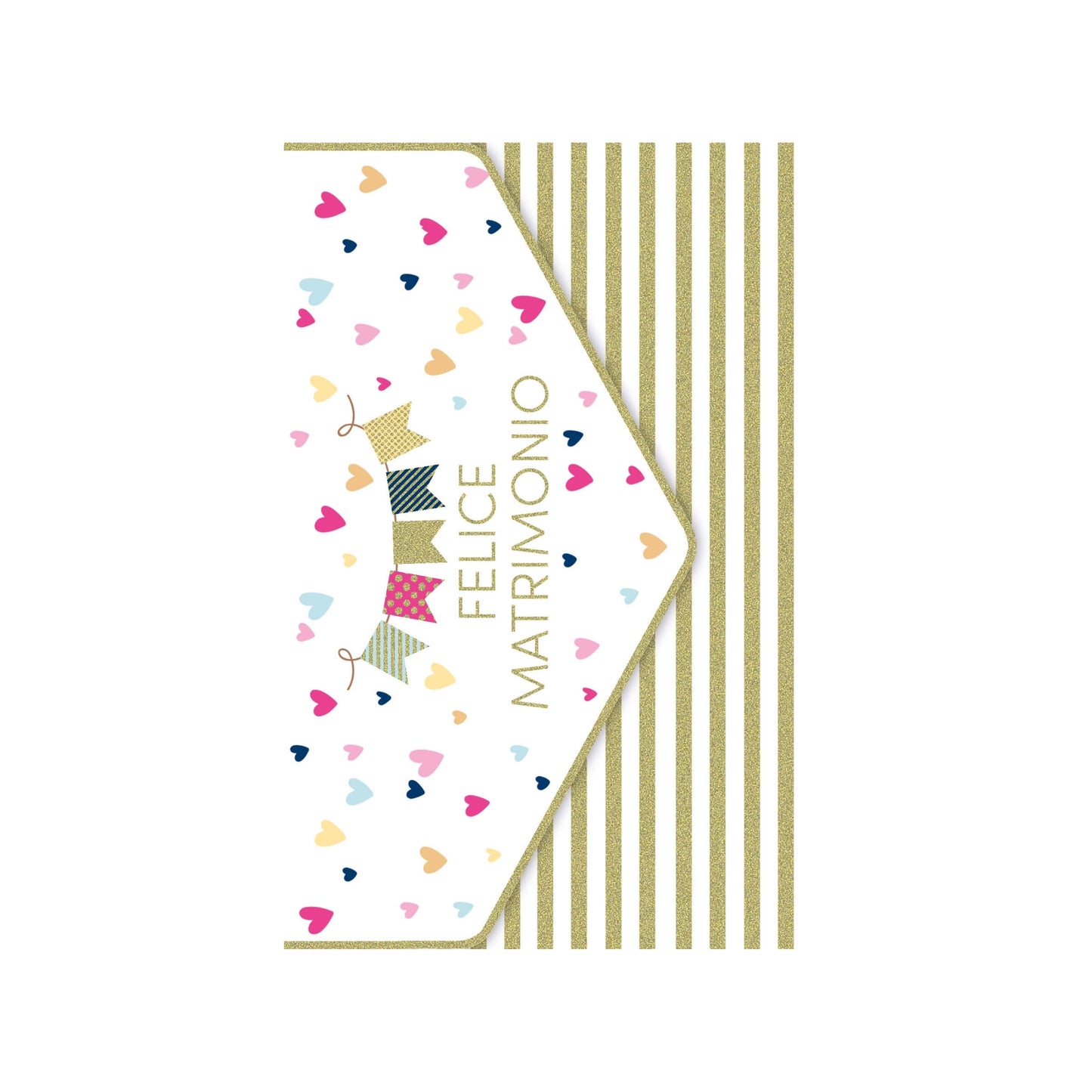 AGVD25 - BIGLIETTI MATRIMONIO PORTA SOLDI CON FOIL ORO (12PZ)