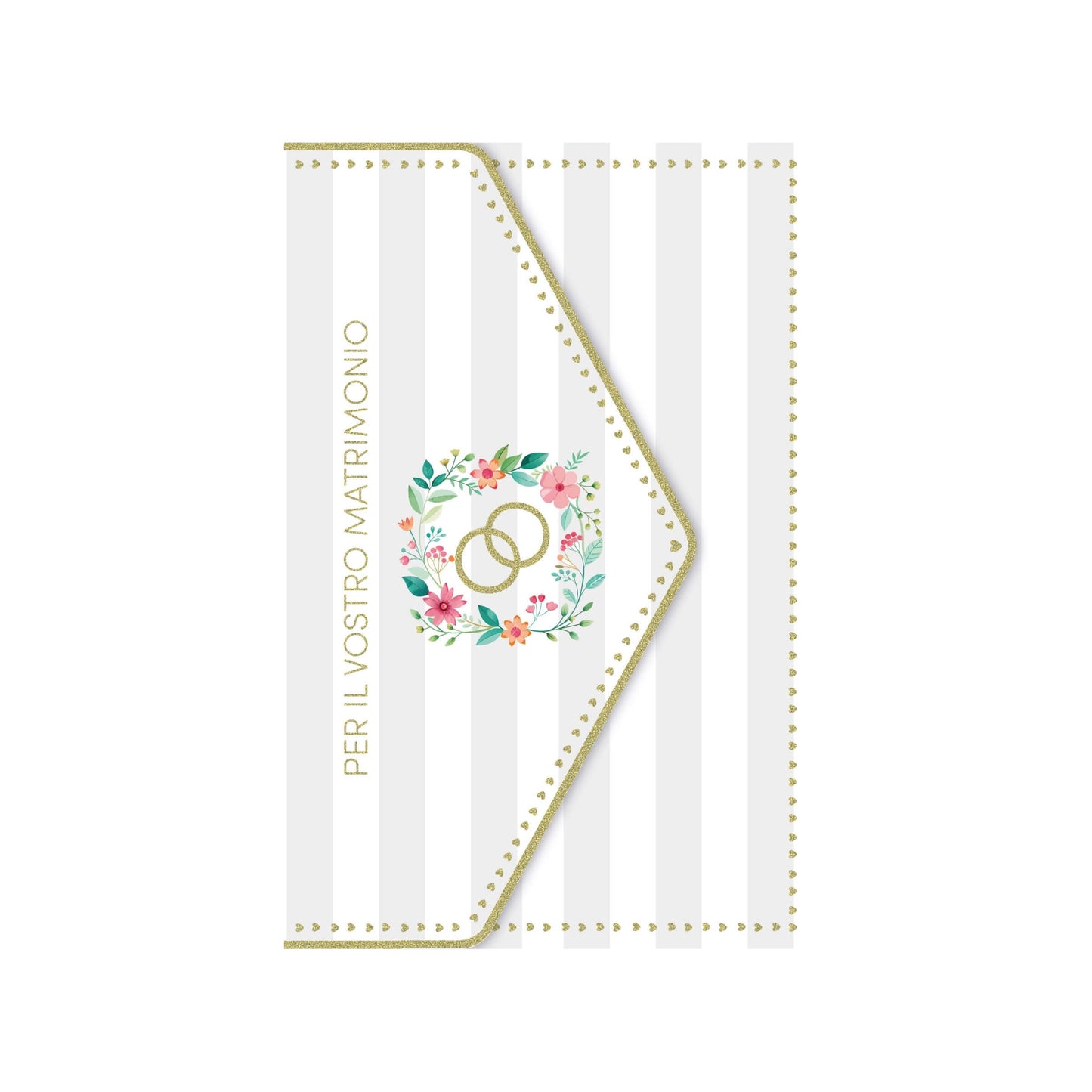 AGVD25 - BIGLIETTI MATRIMONIO PORTA SOLDI CON FOIL ORO (12PZ)