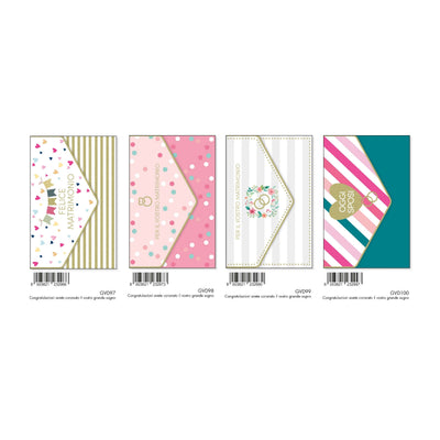 AGVD25 - BIGLIETTI MATRIMONIO PORTA SOLDI CON FOIL ORO (12PZ)