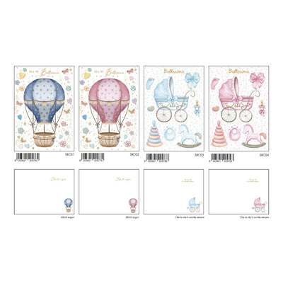 ASRC01 - BIGLIETTI BATTESIMO FOIL ORO E RILIEVO (12PZ)