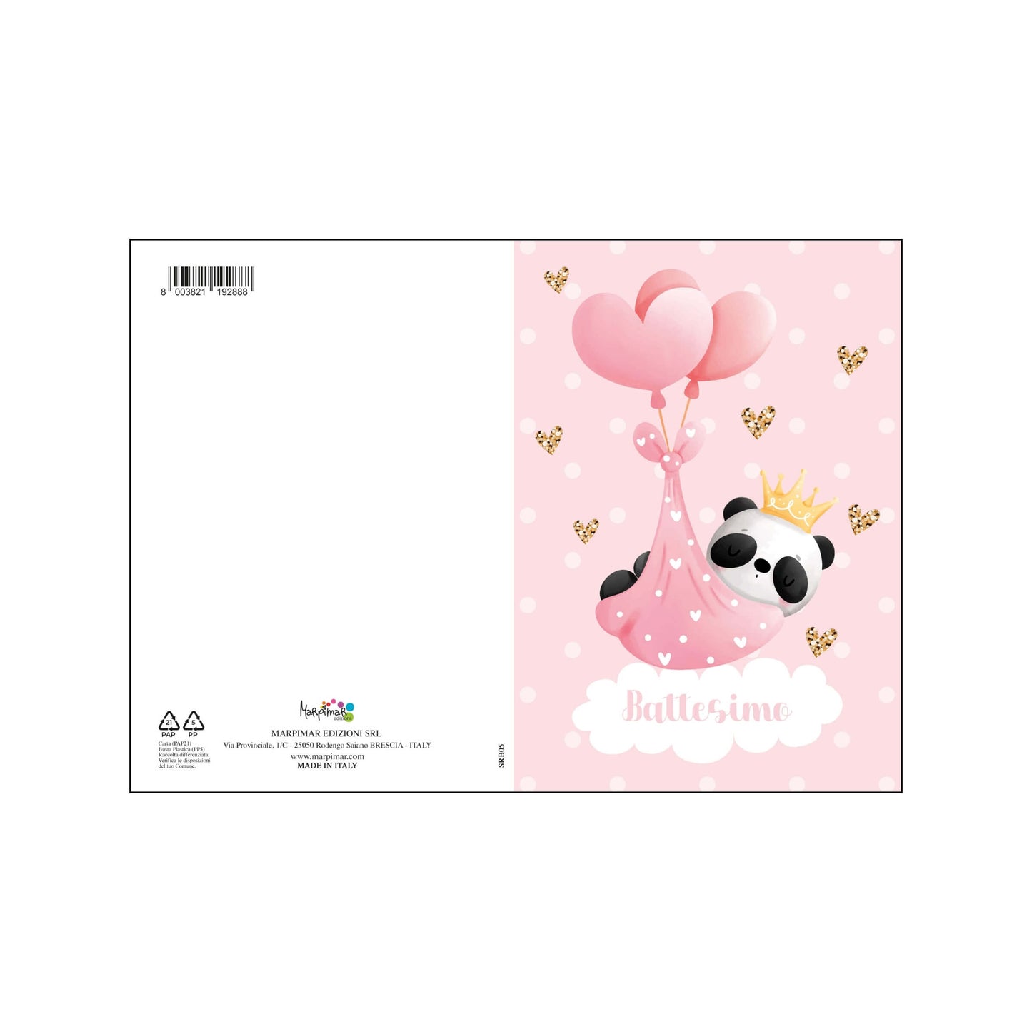 ASRB02 - BIGLIETTI BATTESIMO CON GLITTER (12PZ)