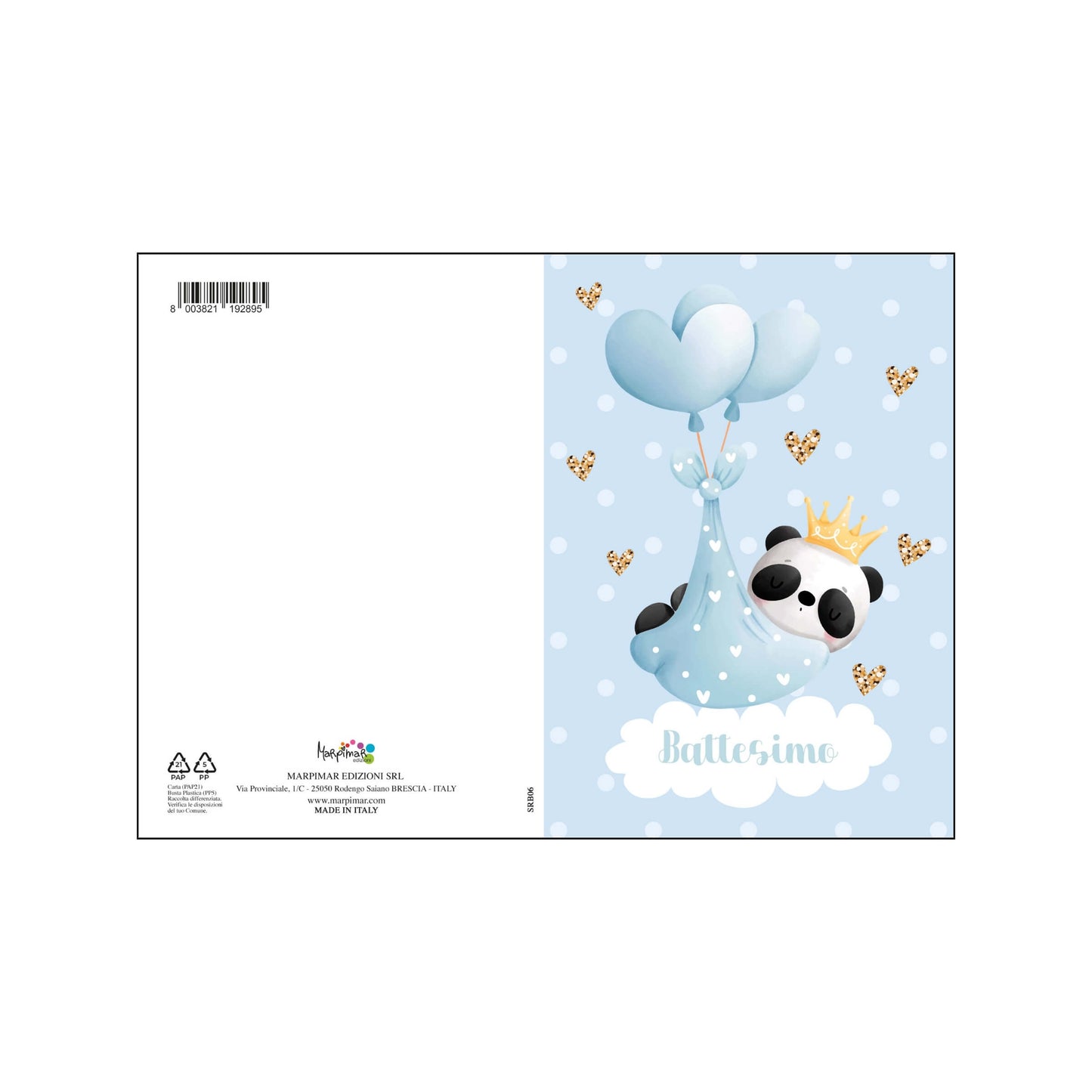 ASRB02 - BIGLIETTI BATTESIMO CON GLITTER (12PZ)