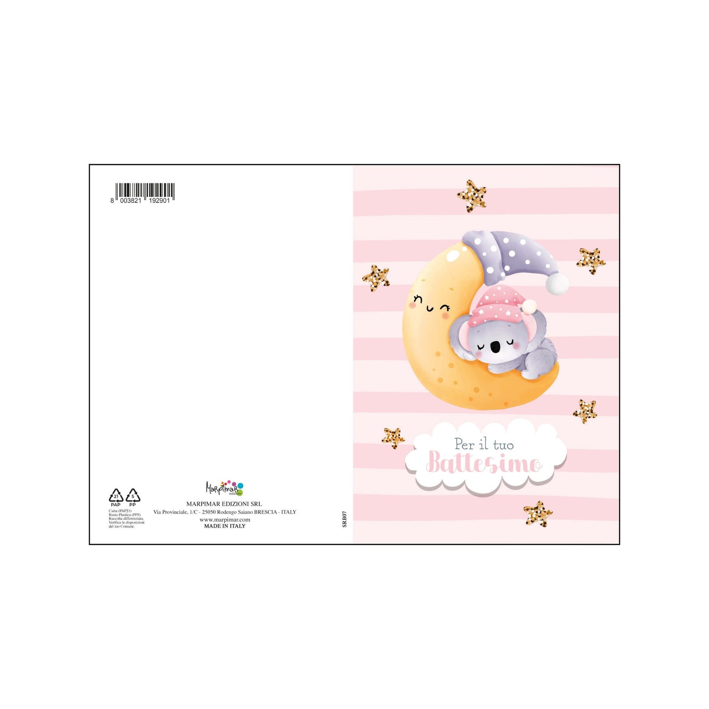 ASRB02 - BIGLIETTI BATTESIMO CON GLITTER (12PZ)