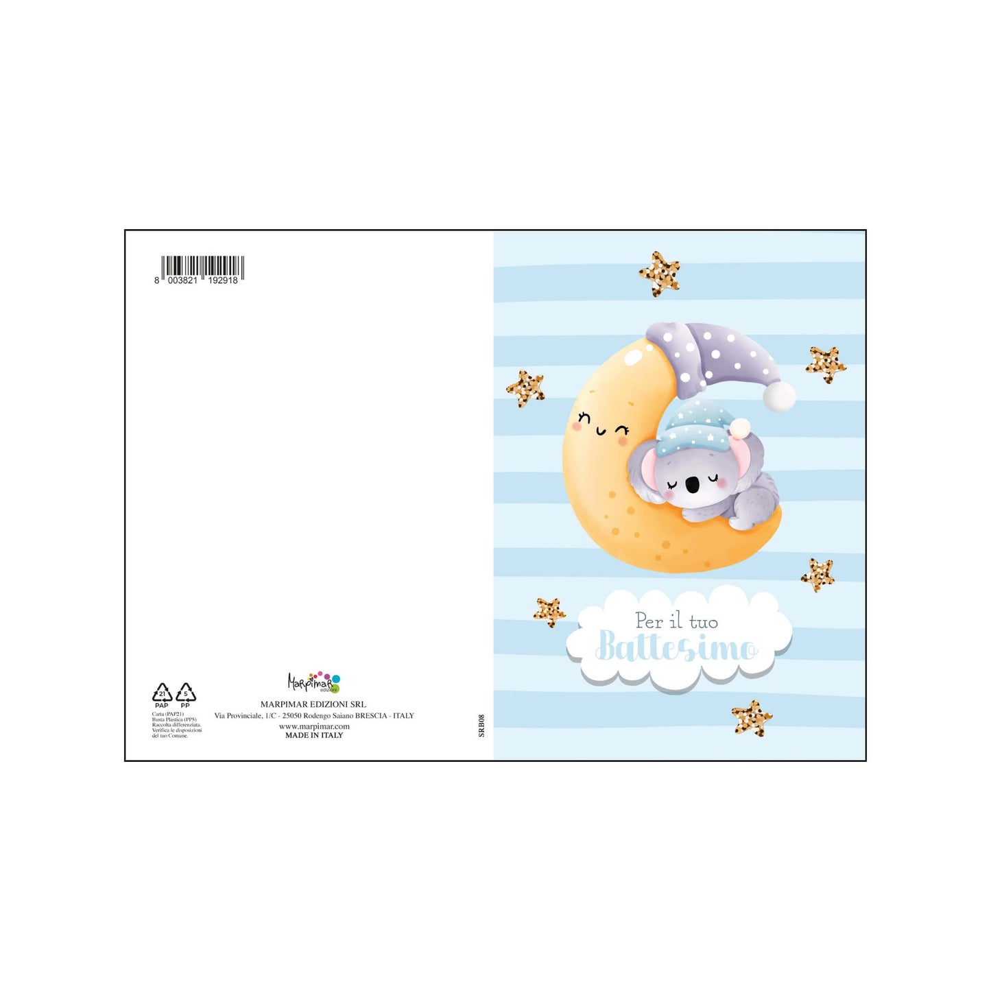 ASRB02 - BIGLIETTI BATTESIMO CON GLITTER (12PZ)