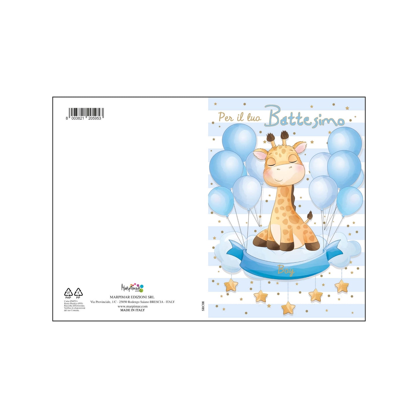 ASRC02 - BIGLIETTI BATTESIMO FOIL ORO (12PZ)