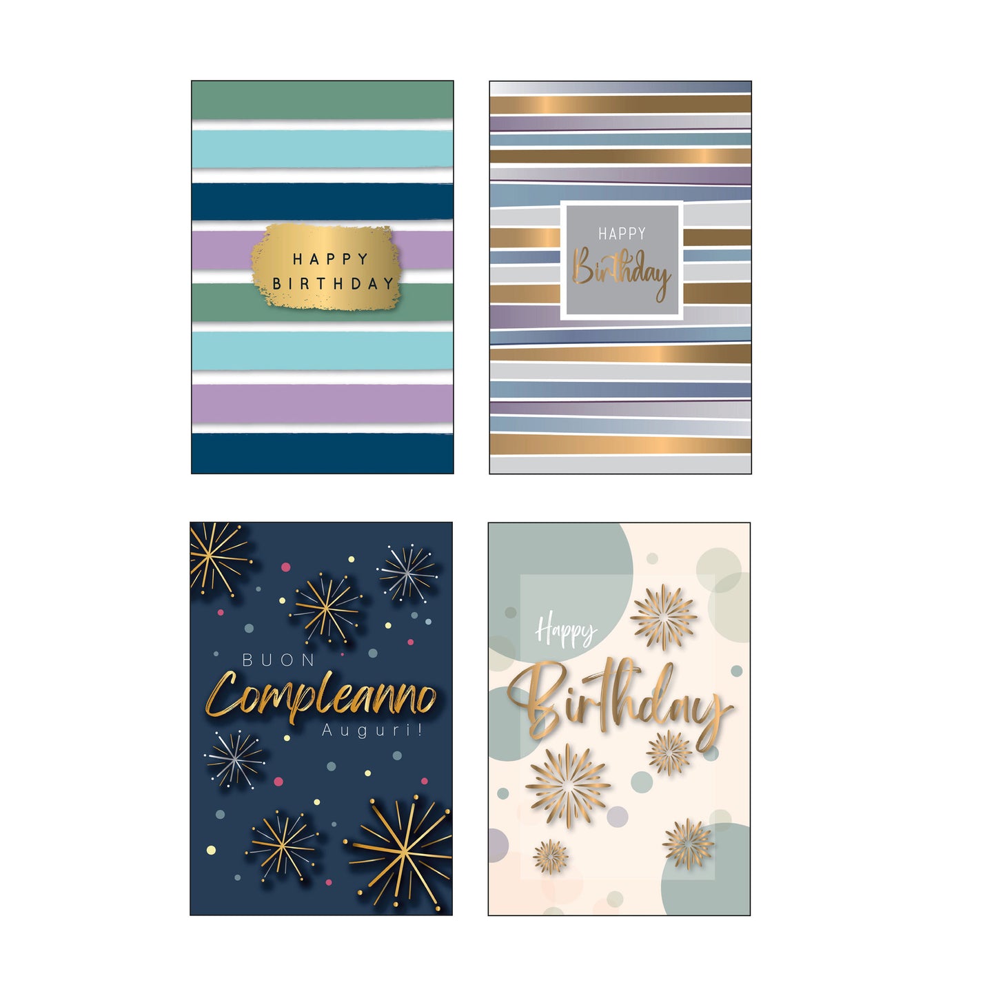 AGVE25 - Biglietti Compleanno con Foil Rame e Rilievo (12PZ)