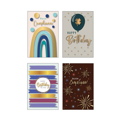 AGVE31 - Biglietti Compleanno con Foil Rame e Rilievo (12PZ)