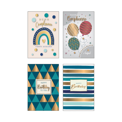 AGVE30 - Biglietti Compleanno con Foil Rame e Rilievo (12PZ)