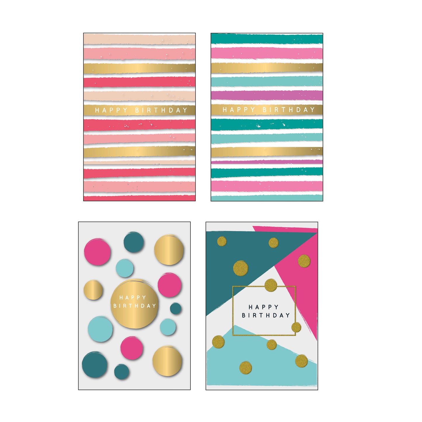 AGVE28 - Biglietti Compleanno con Foil Oro e Rilievo (12PZ)