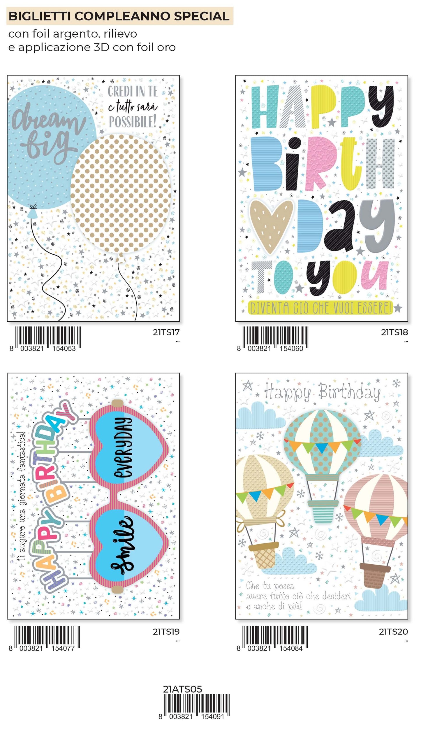 21ATS05 - BUON COMPLEANNO RILIEVO CON APPLICAZIONE (12PZ)