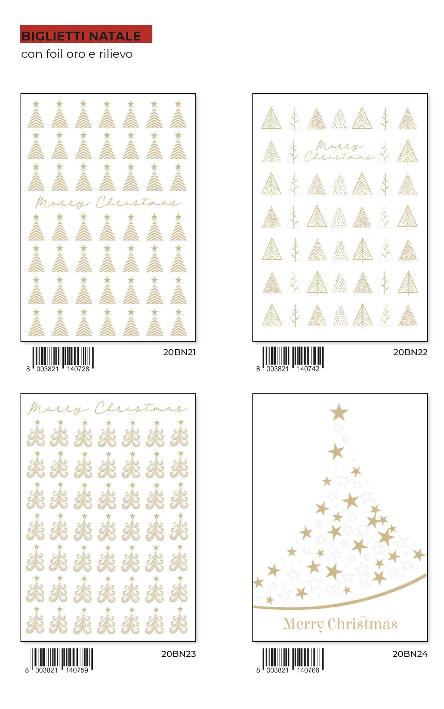 20ABN06 - BUON NATALE CON RILIEVO E FOIL (12PZ)