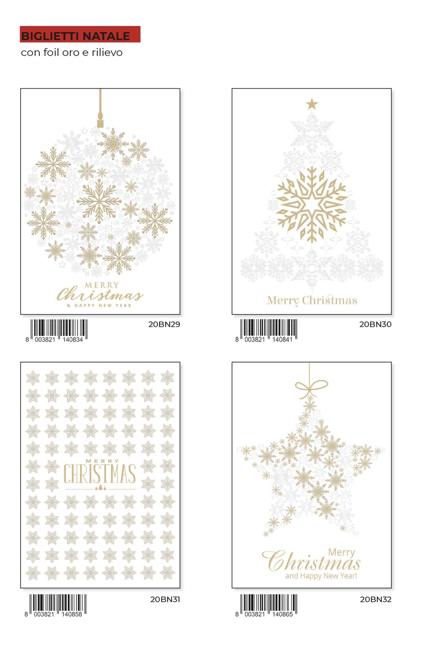 20ABN08 - BUON NATALE CON RILIEVO E FOIL (12PZ)
