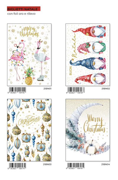 21ABN01 - BUON NATALE CON RILIEVO E FOIL (12PZ)