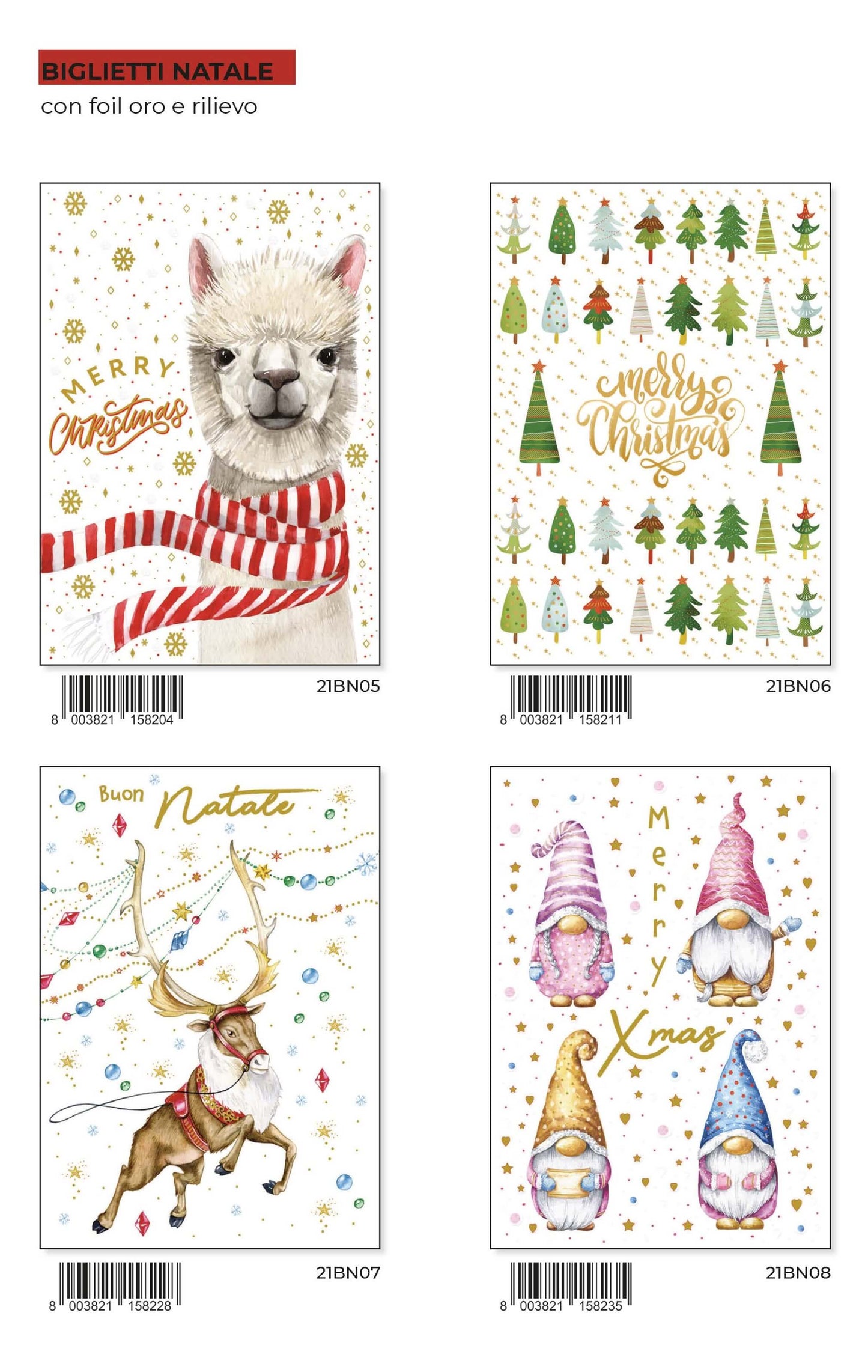 21ABN02 - BUON NATALE CON RILIEVO E FOIL (12PZ)