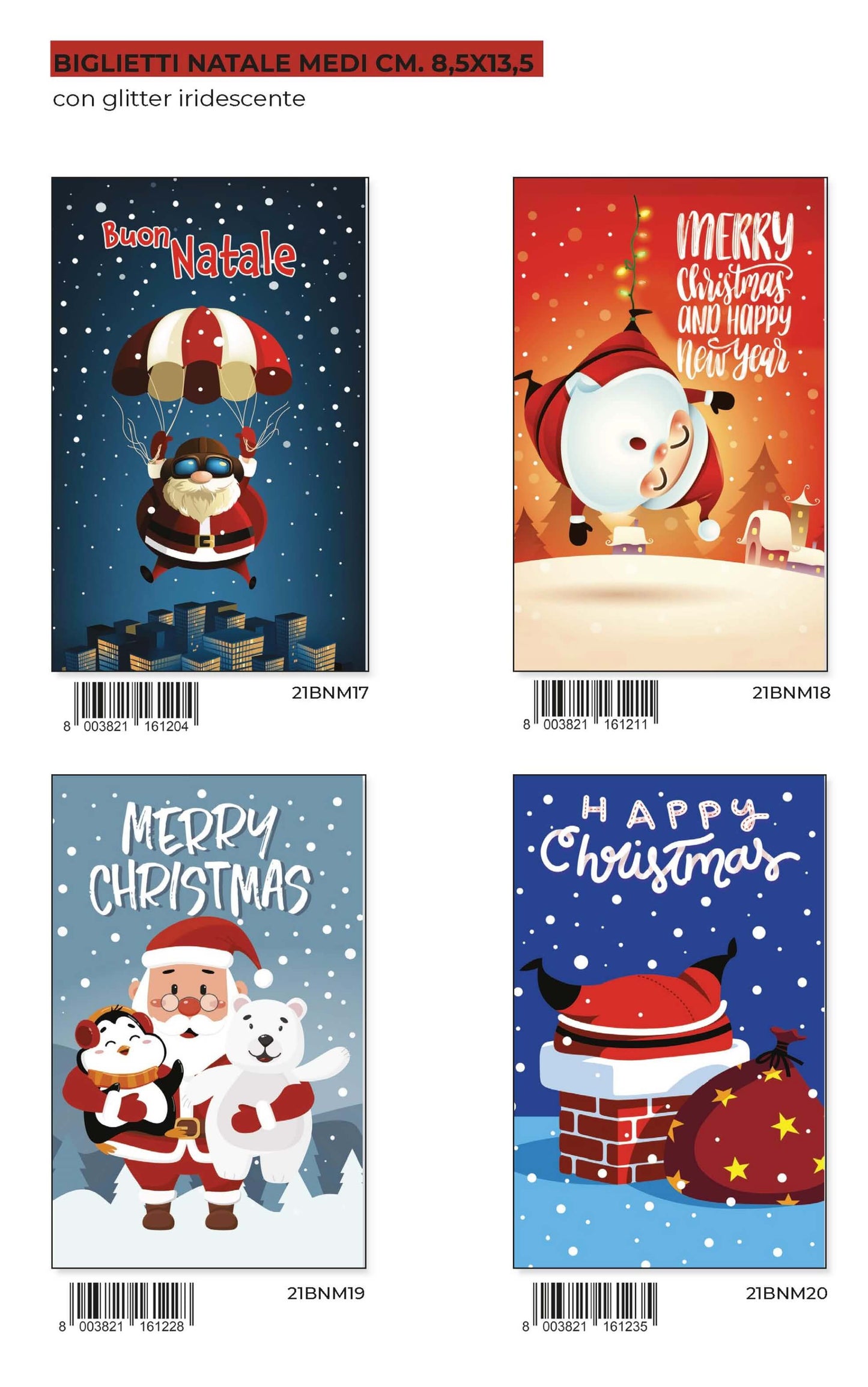 21ABN21 - BUON NATALE MEDI CON GLITTER (60PZ)