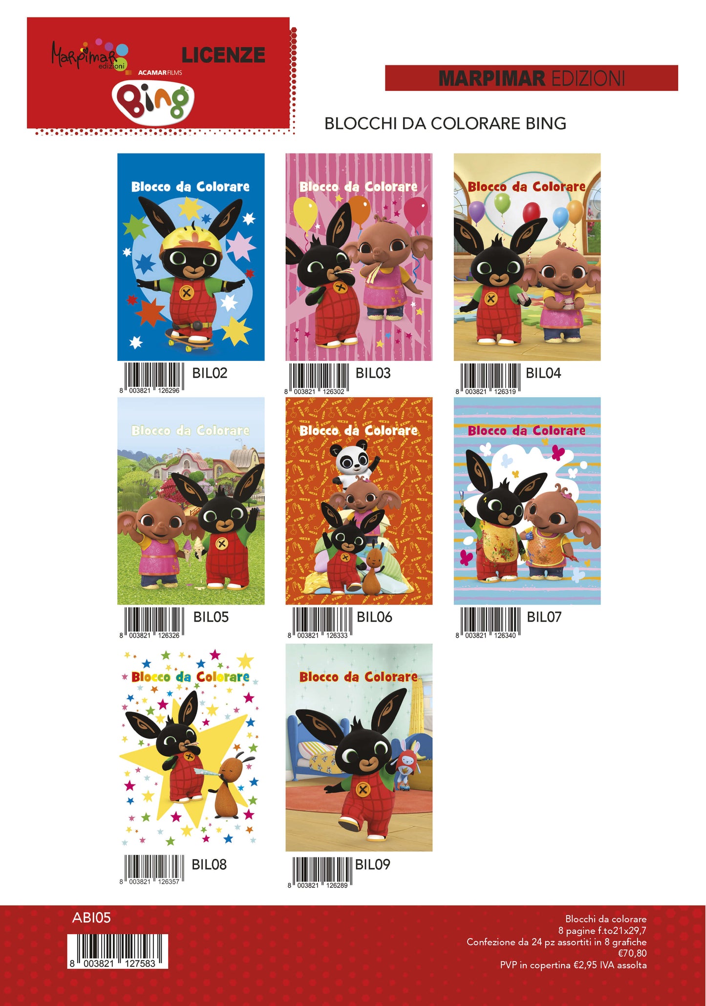 LIBRI DA COLORARE 8 PAGINE BING - ABI05
