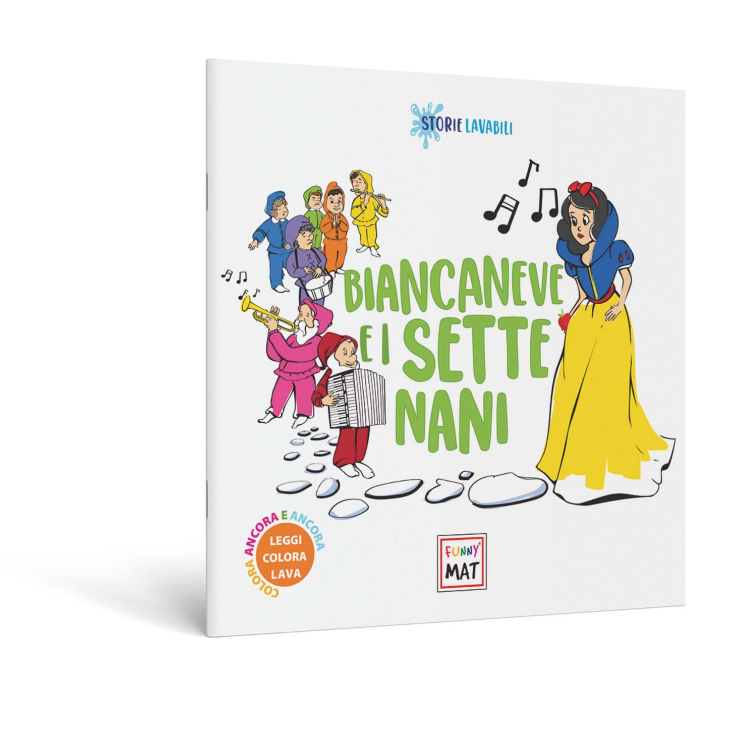Funny Mat Libro Favola Lavabile da Colorare Biancaneve e i Sette Nani 22x22 cm