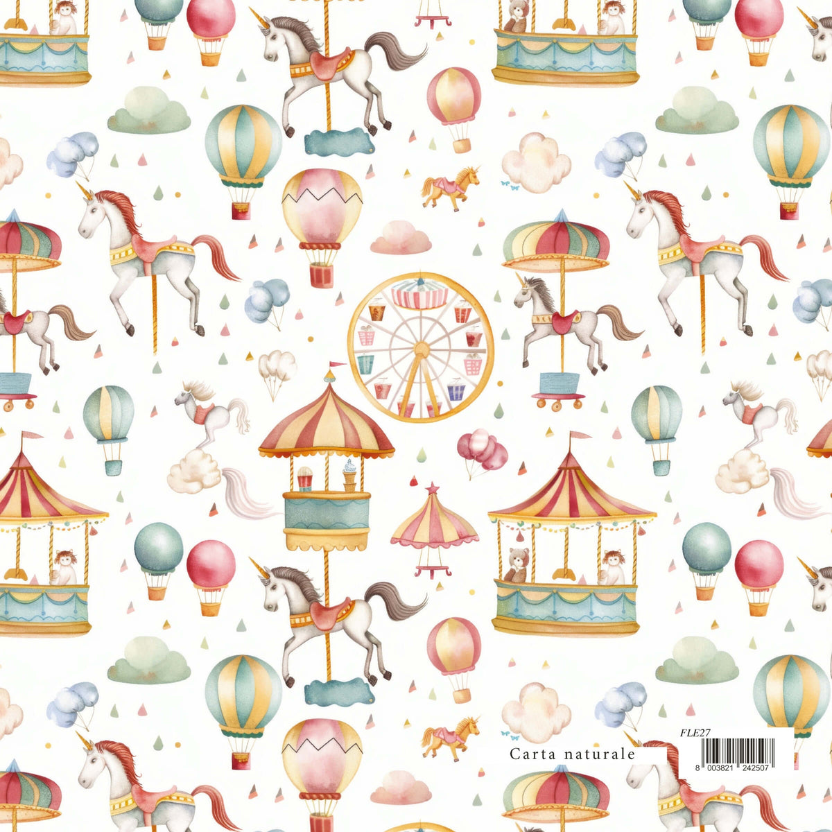 Carta Regalo Giostra Cavalli 70 x 100 cm 90 gr - FLE27