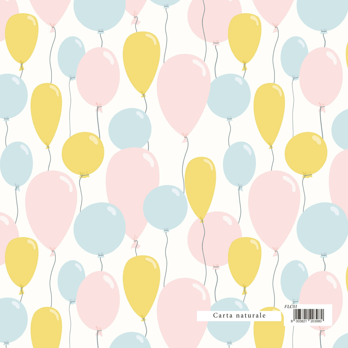 Carta Regalo Palloncini Pastello 70 x 100 cm 90 gr - FLC01