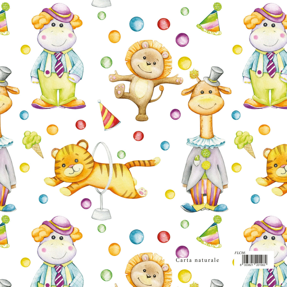 Carta Regalo Animali Circo 70 x 100 cm 90 gr - FLC66