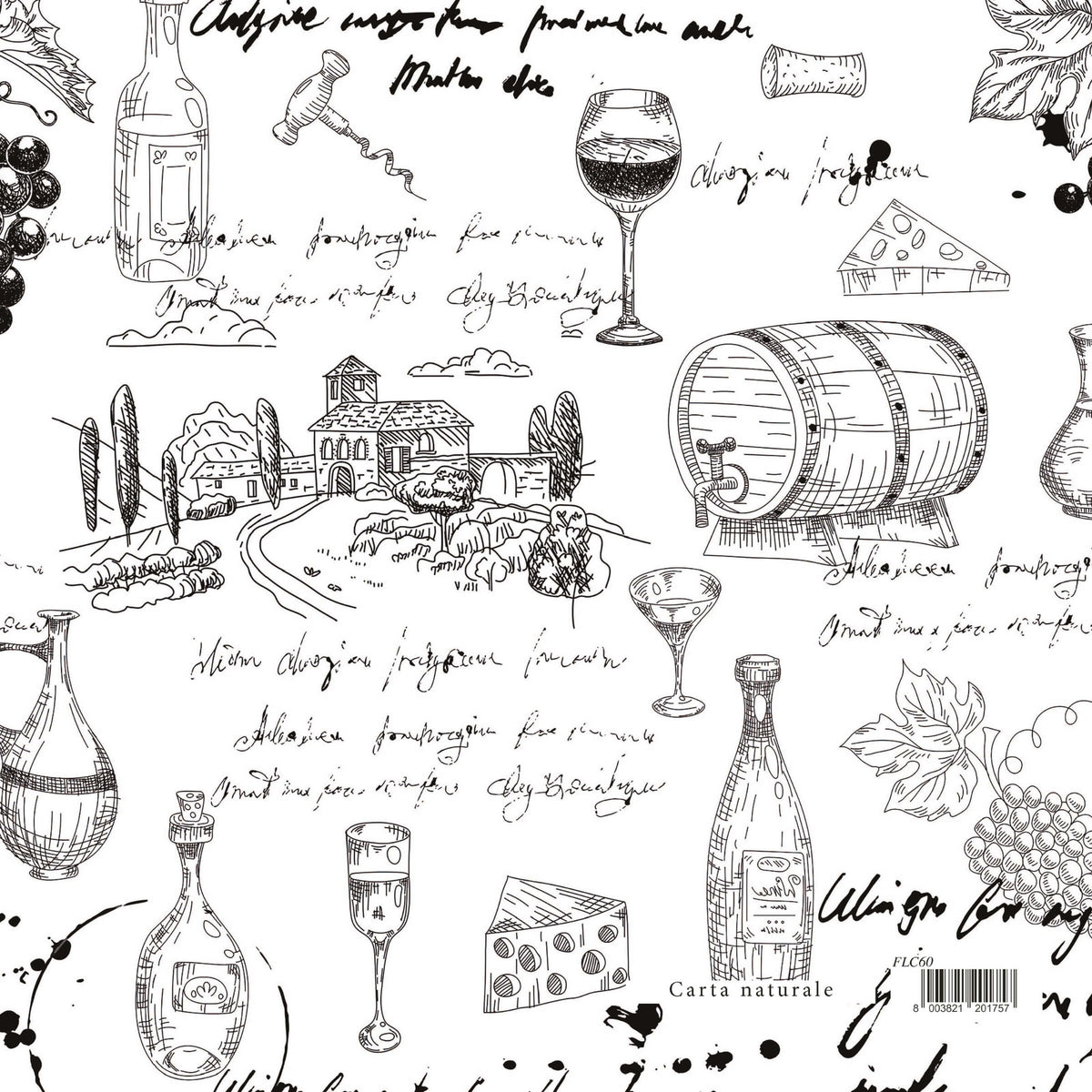 Carta Regalo Tema Vino Cantina 70 x 100 cm 90 gr - FLC60