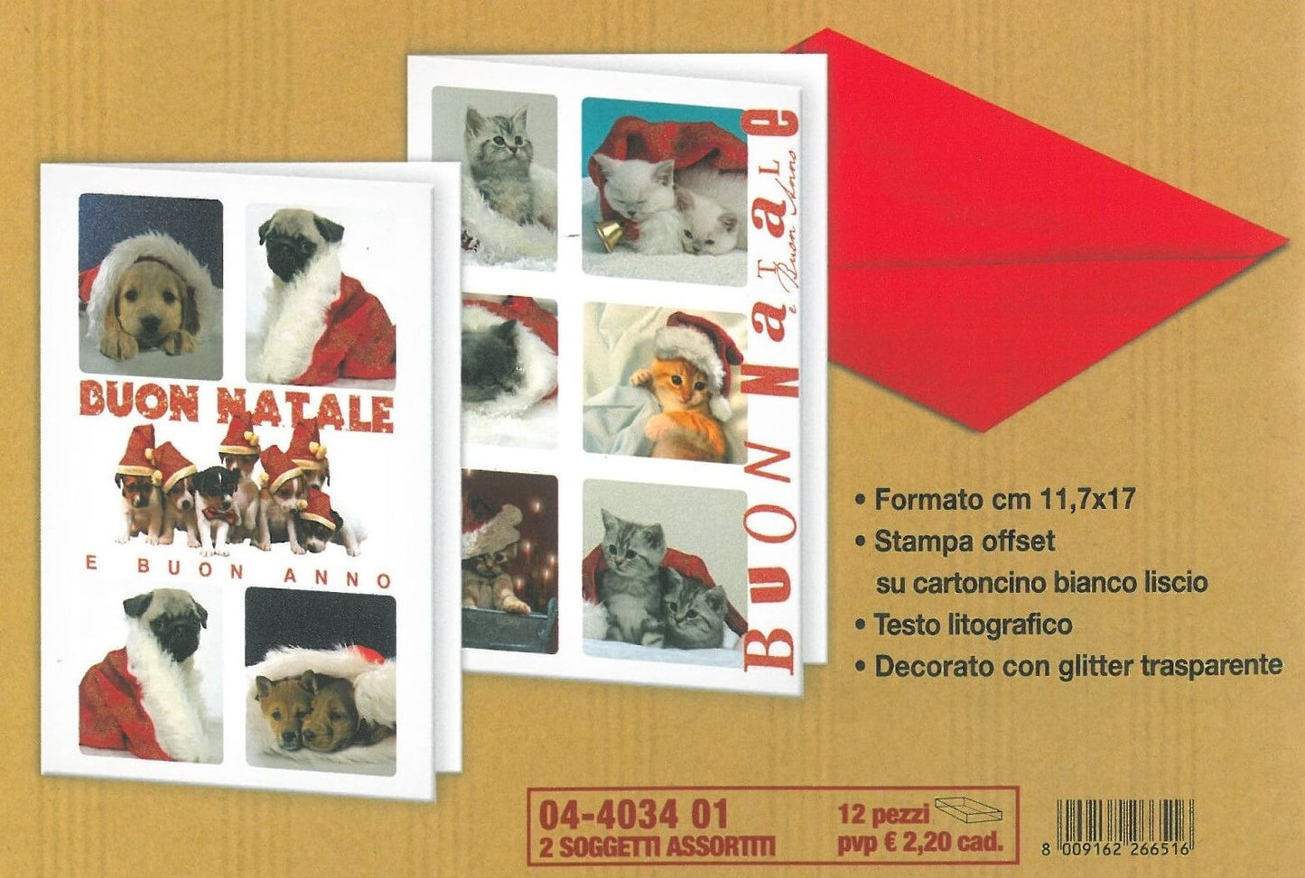 04-4034-01 BUON NATALE CUCCIOLI (12PZ)