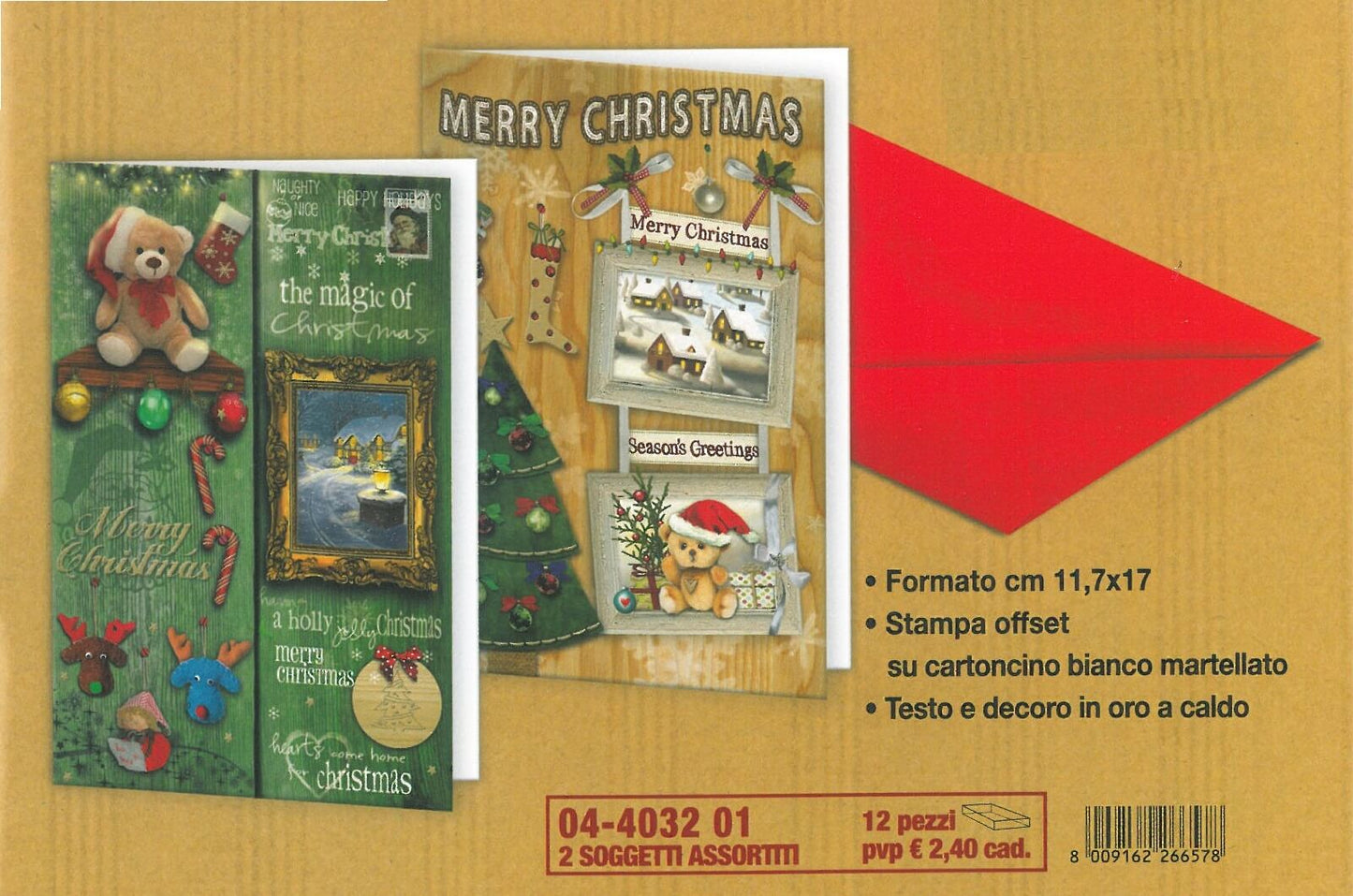 04-4032-01 BUON NATALE ORSETTI E PAESAGGI (12PZ)