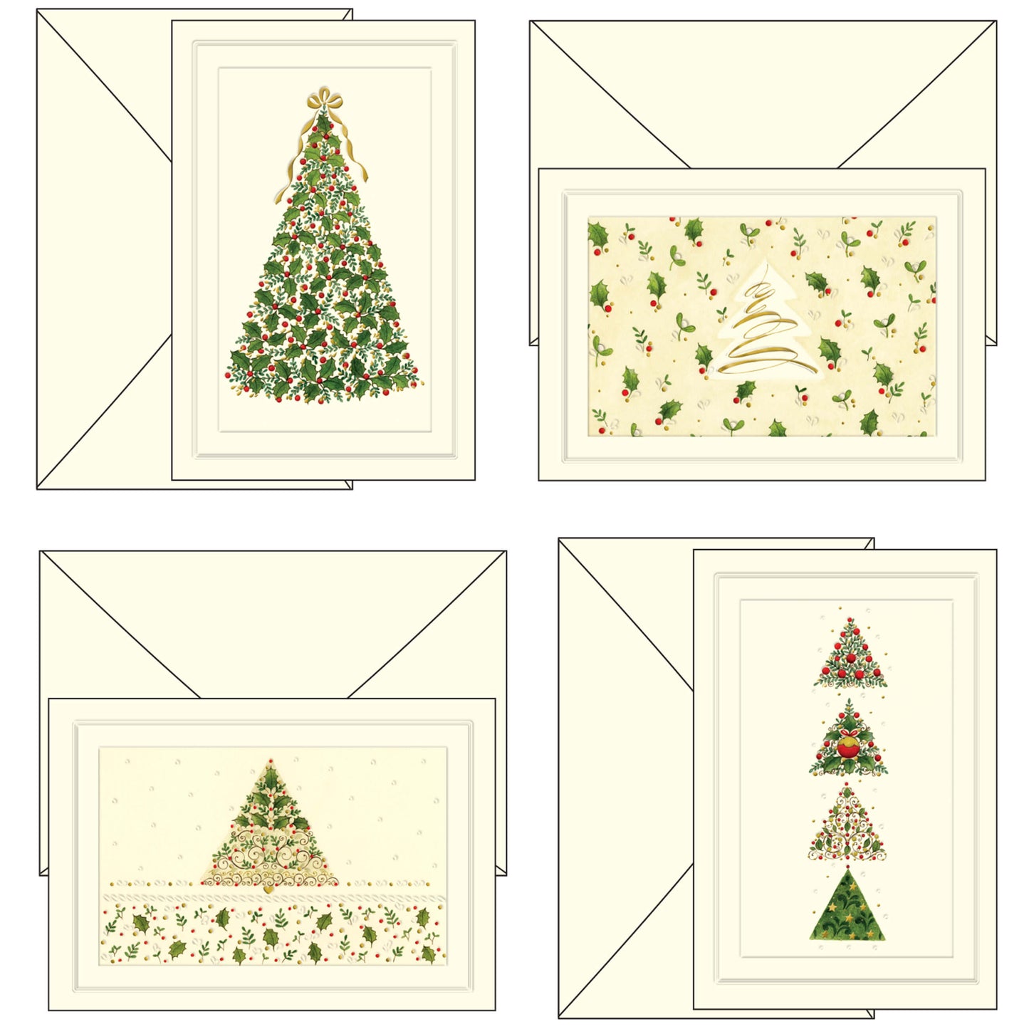 04-4425-00 BIGLIETTI BUON NATALE PARTICOLARI ELEGANTI CON ORO E RILIEVO (12PZ)