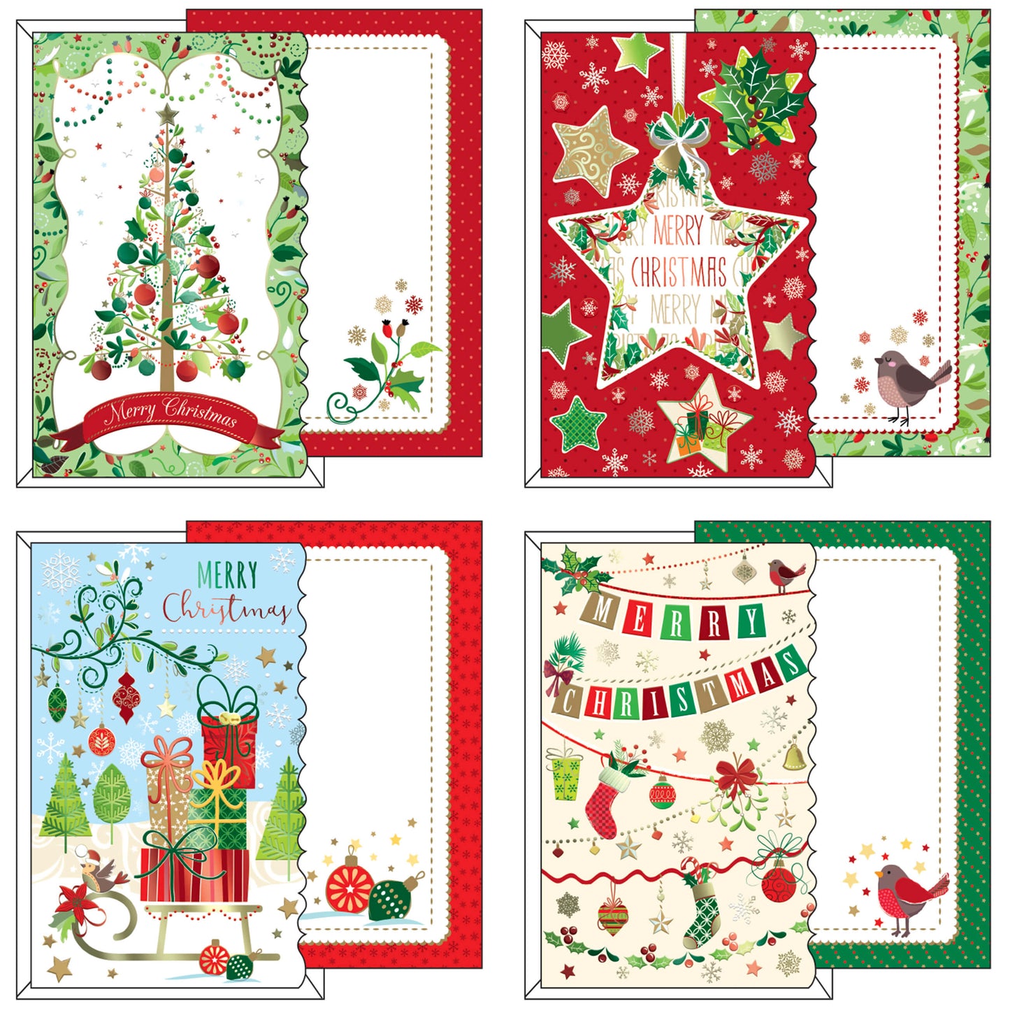 04-4707-01 BUON NATALE ALBERO-STELLA-PACCHI E DECORI (12PZ)