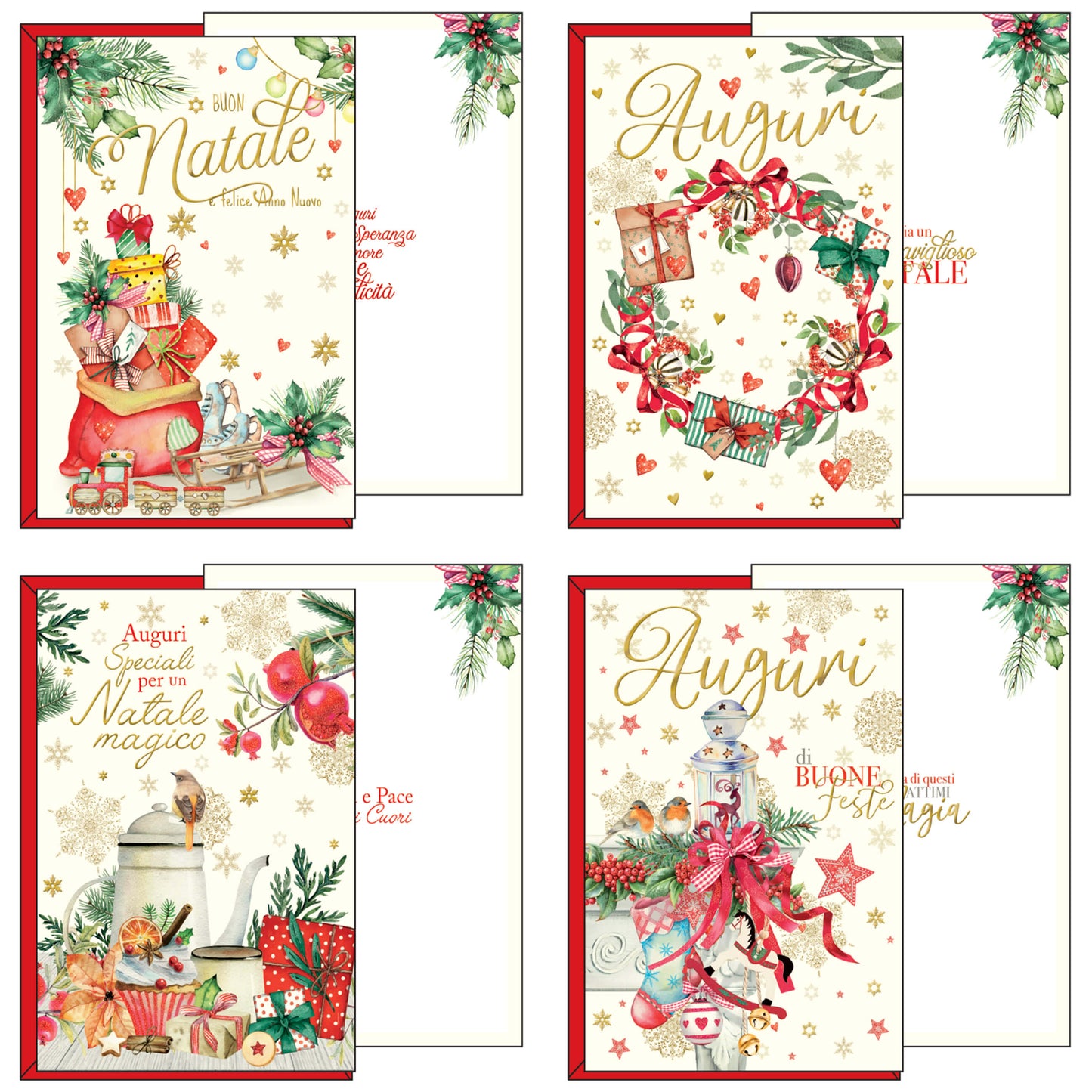 04-4434-01 BUON NATALE ADDOBBI DI NATALE ORO E GLITTER (12PZ)