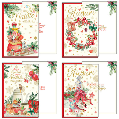04-4434-01 BUON NATALE ADDOBBI DI NATALE ORO E GLITTER (12PZ)