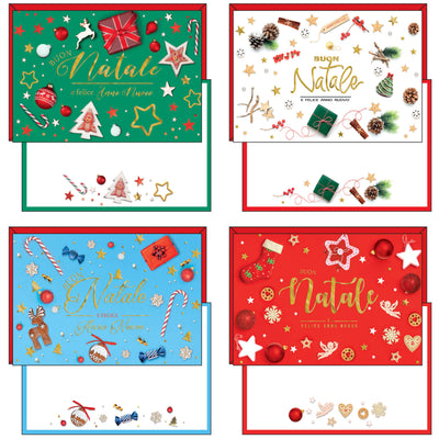 04-4433 BUON NATALE DECORI SPARSI ORO E GLITTER (12PZ)
