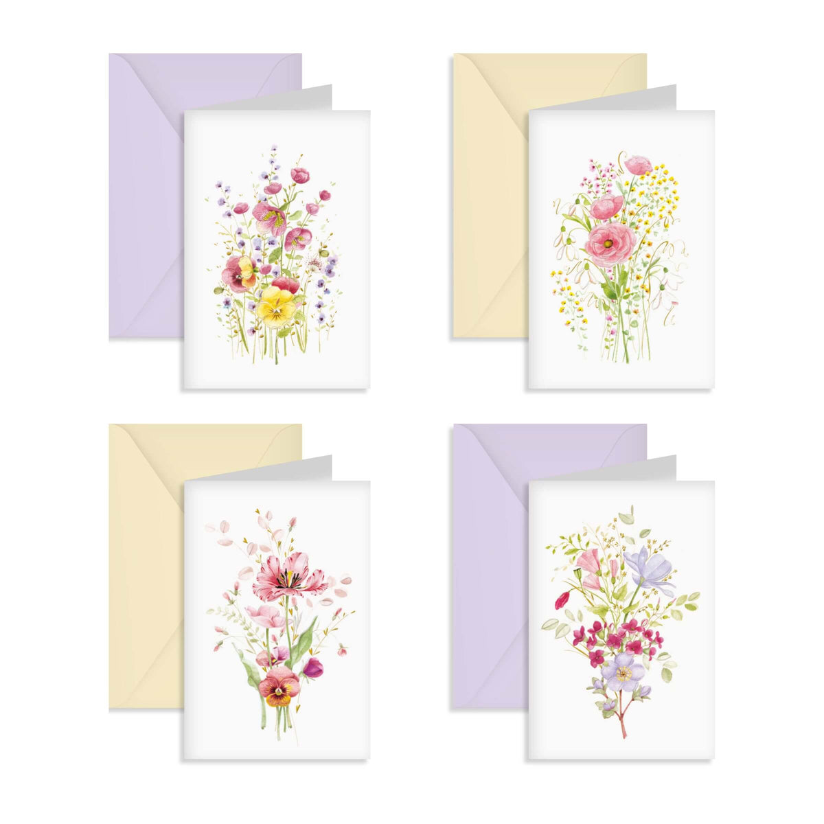 Kartos Biglietti di Auguri Bouquet Romantici con Oro a Caldo, Rilievo e Buste Colorate (12PZ) 07567500