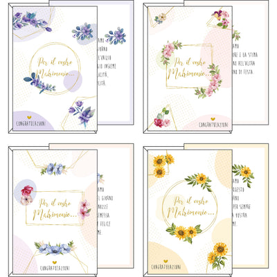 17-9861 BIGLIETTI MATRIMONIO FORME E FIORI (12PZ)