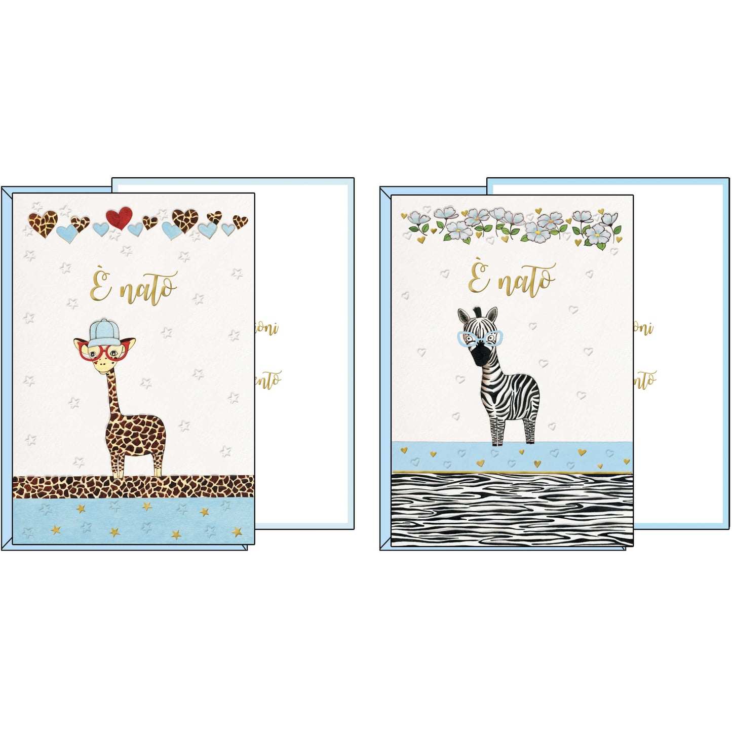 17-8463-01BC  NASCITA BIMBO GIRAFFA E ZEBRA (12PZ)