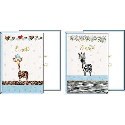 17-8463-01BC  NASCITA BIMBO GIRAFFA E ZEBRA (12PZ)