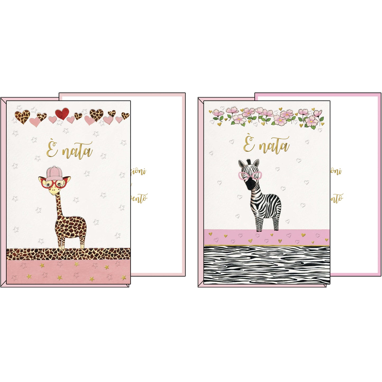 17-8463-01AD  NASCITA BIMBA GIRAFFA E ZEBRA (12PZ)