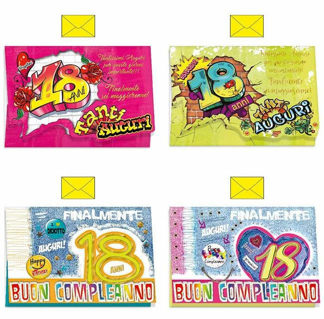 07-5449-02 BUON COMPLEANNO 18 ANNI PORTA SOLDI (12PZ)