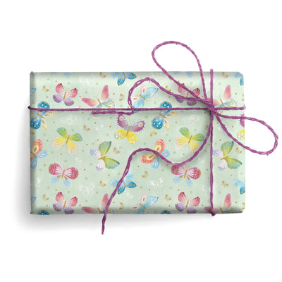 Carta Regalo Farfalle Acquerellate con Dettagli Oro Foglio 70 x 100 cm - 189333
