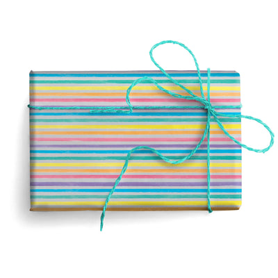 Carta Regalo Righe Orizzontali con Dettagli Argento Foglio 70 x 100 cm - 189340