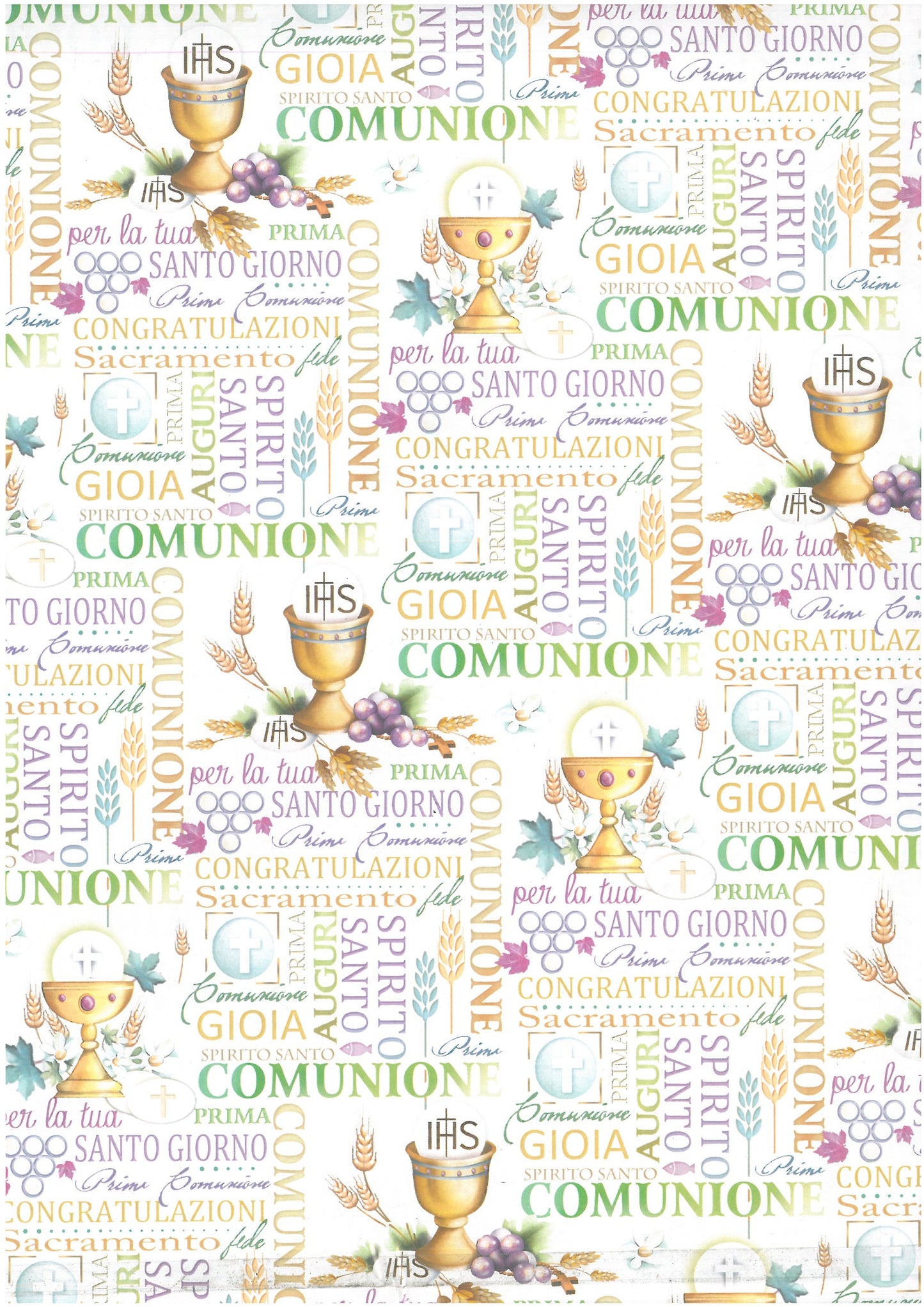 18-8531  CARTA REGALO KARTOS 70x100 COMUNIONE (10PZ)