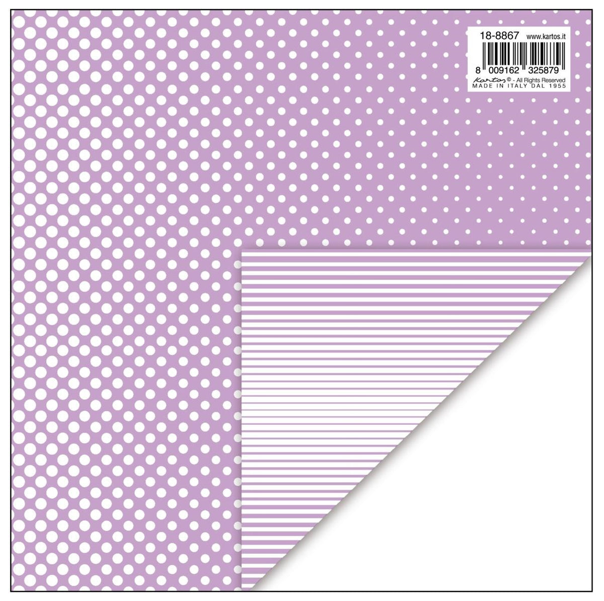18-8867  CARTA REGALO KARTOS 70x100 - POIS/RIGHE VIOLETTO