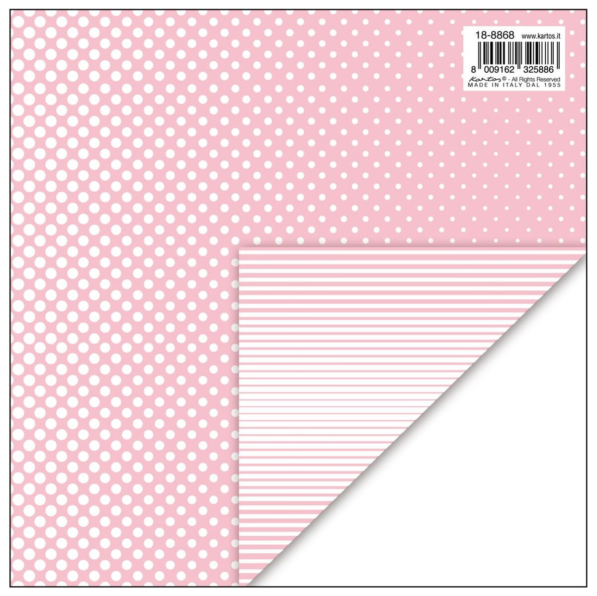 18-8868  CARTA REGALO KARTOS 70x100 - POIS/RIGHE ROSA (10PZ)