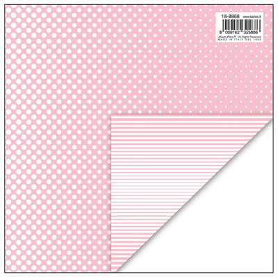 18-8868  CARTA REGALO KARTOS 70x100 - POIS/RIGHE ROSA (10PZ)