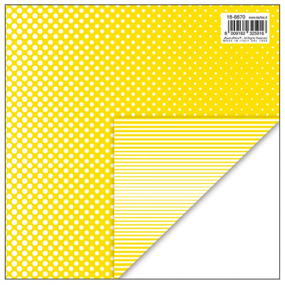 18-8870  CARTA REGALO KARTOS 70x100 - POIS/RIGHE GIALLO (10PZ)