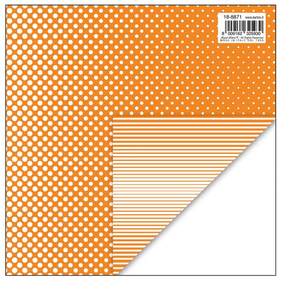 18-8871  CARTA REGALO KARTOS 70x100 - POIS/RIGHE ARANCIO (10PZ)