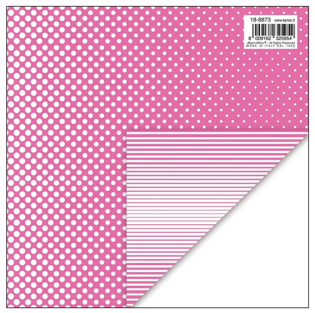 18-8873  CARTA REGALO KARTOS 70x100 - POIS/RIGHE FUCSIA (10PZ)