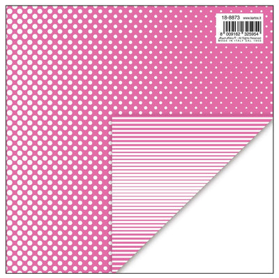 18-8873  CARTA REGALO KARTOS 70x100 - POIS/RIGHE FUCSIA (10PZ)