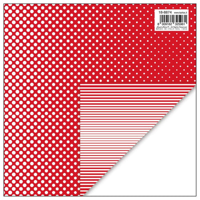 18-8874  CARTA REGALO KARTOS 70x100 - POIS/RIGHE ROSSO (10PZ)